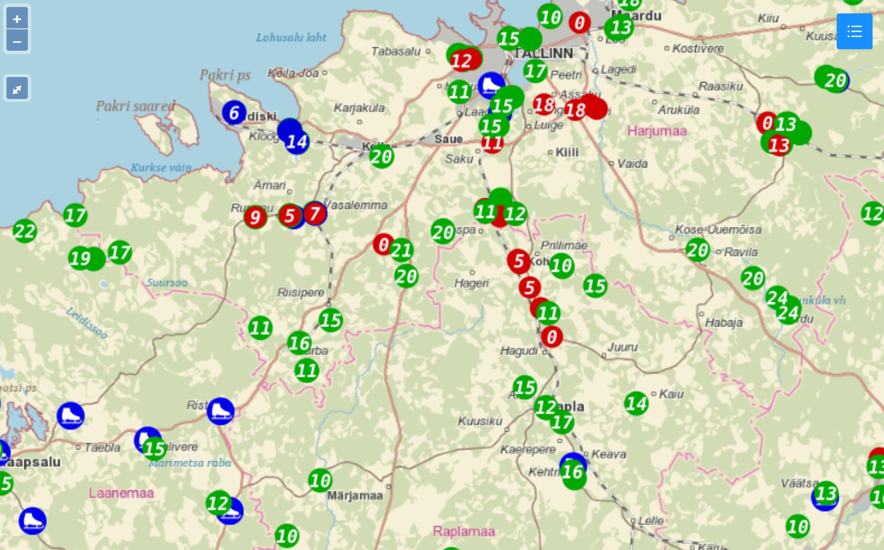 siseveekogude jää paksus.