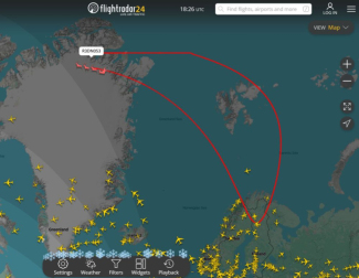 Ekraanipilt: Flightradar24.com